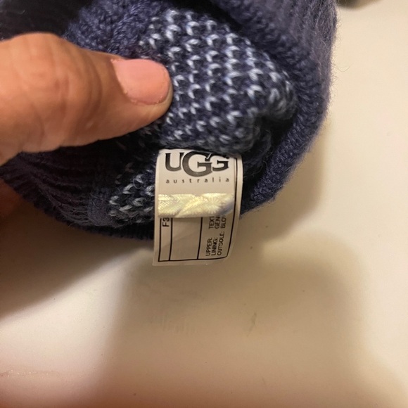 UGG Australia Jasper 1963 Blue Tartan Plaid Knit Pull On Boots Women's Size - Picture 14 of 14